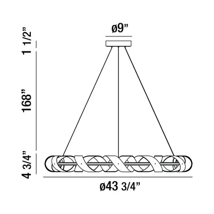 Banderia LED Chandelier - line drawing.