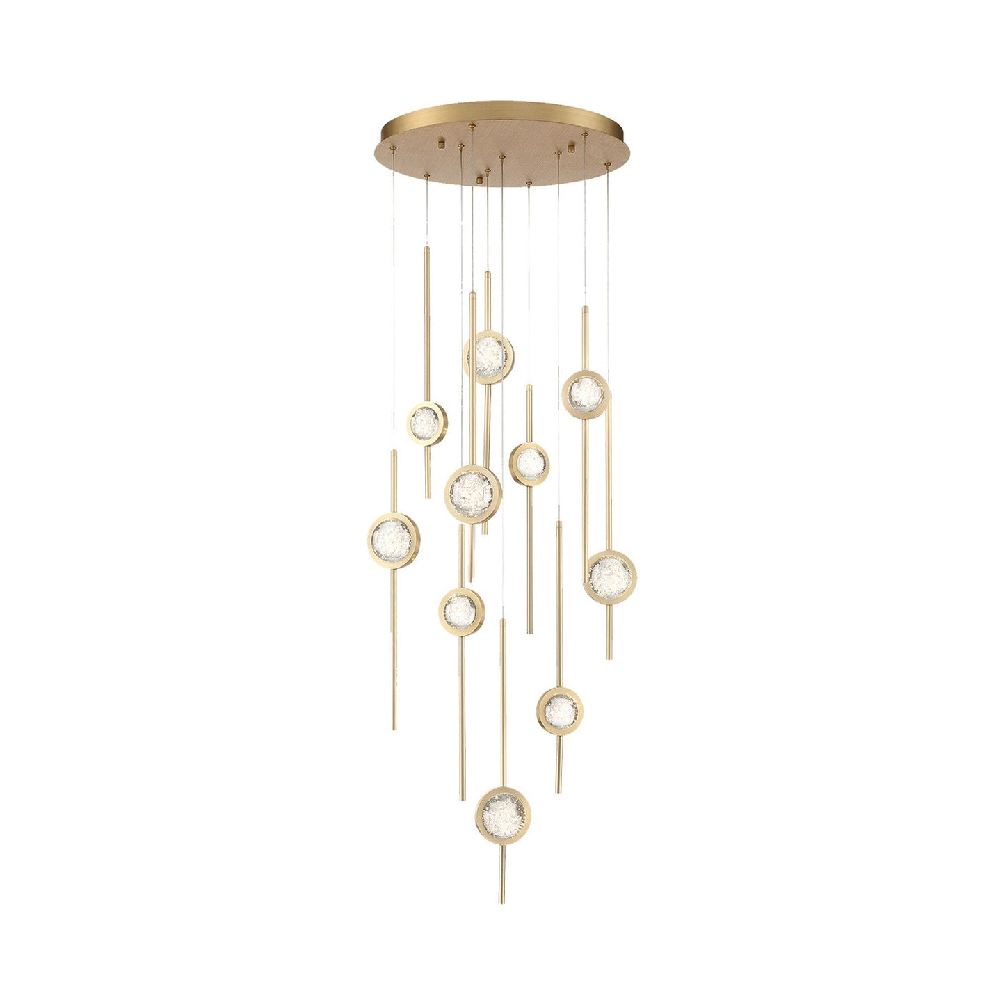 Barletta LED Multi Light Pendant Light in Brass Anodized Aluminum (10-Light).