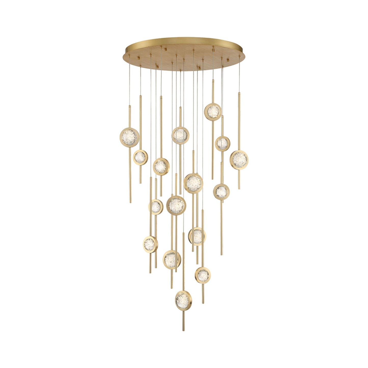 Barletta LED Multi Light Pendant Light in Brass Anodized Aluminum (16-Light).