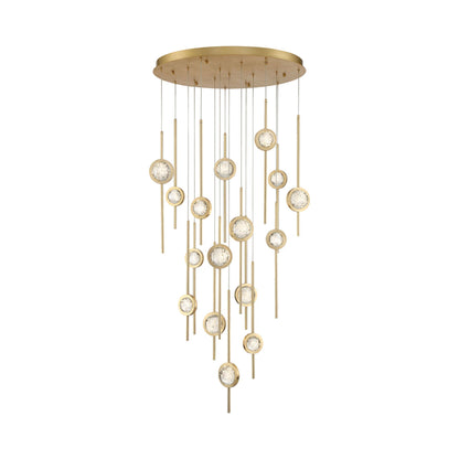 Barletta LED Multi Light Pendant Light in Brass Anodized Aluminum (16-Light).