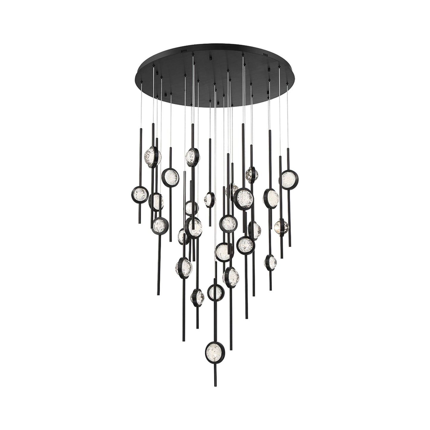 Barletta LED Multi Light Pendant Light in Black Anodized Aluminum (26-Light).