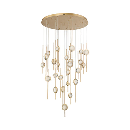 Barletta LED Multi Light Pendant Light in Brass Anodized Aluminum (26-Light).