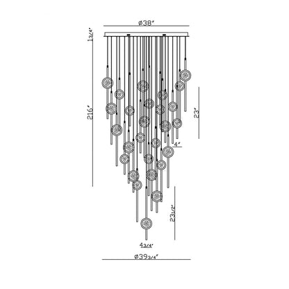 Barletta LED Multi Light Pendant Light - line drawing.