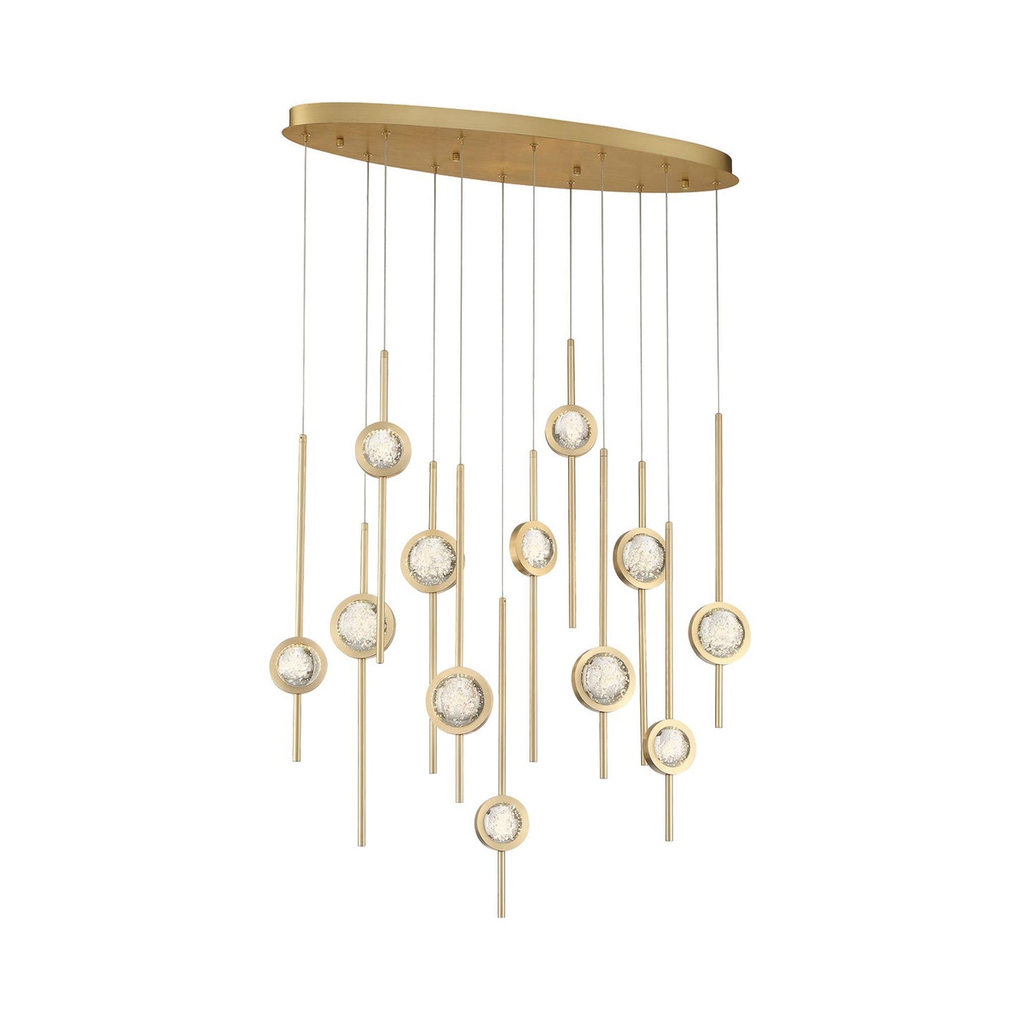 Barletta Oval LED Multi Light Pendant Light in Brass.