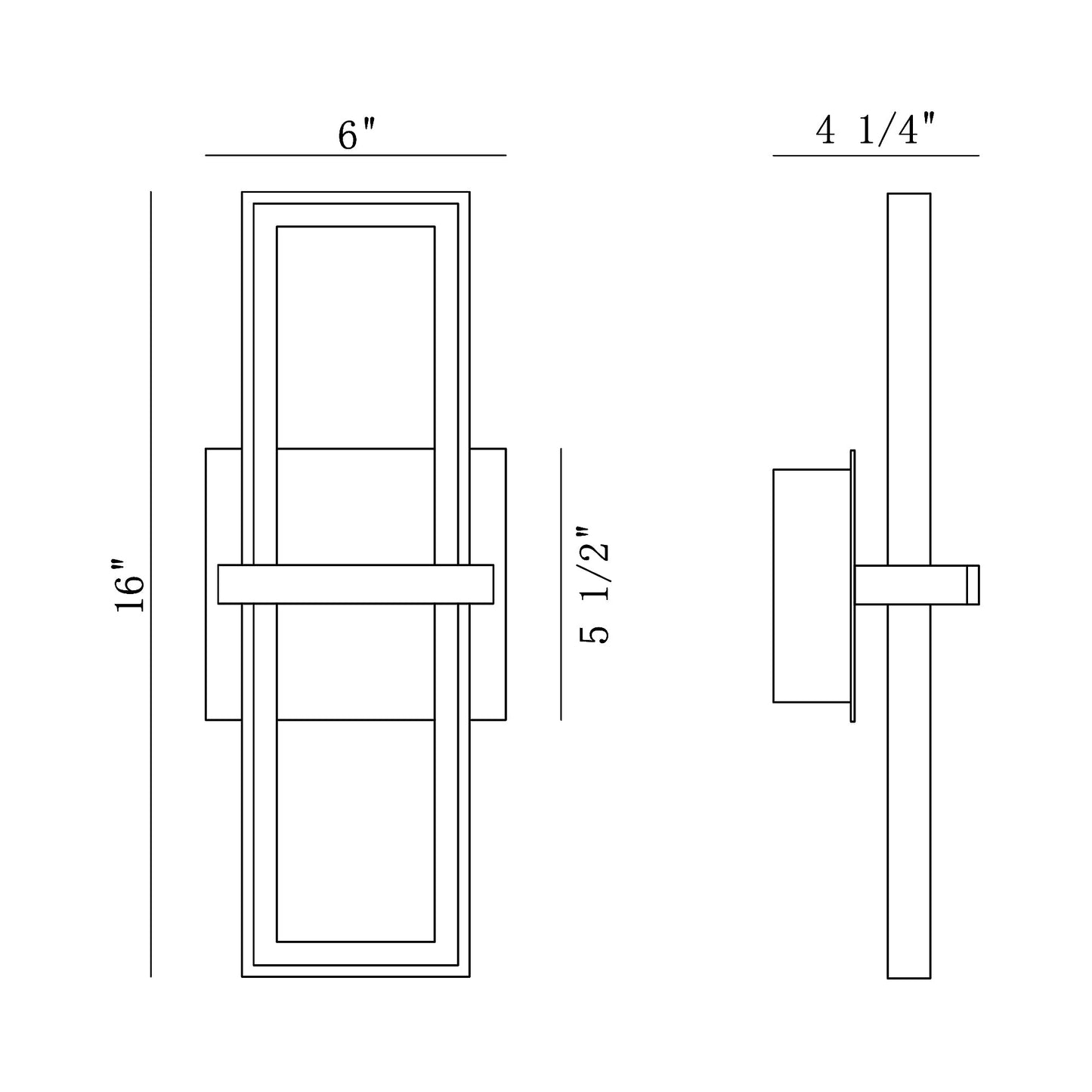 Bordo Outdoor LED Wall Light - line drawing.