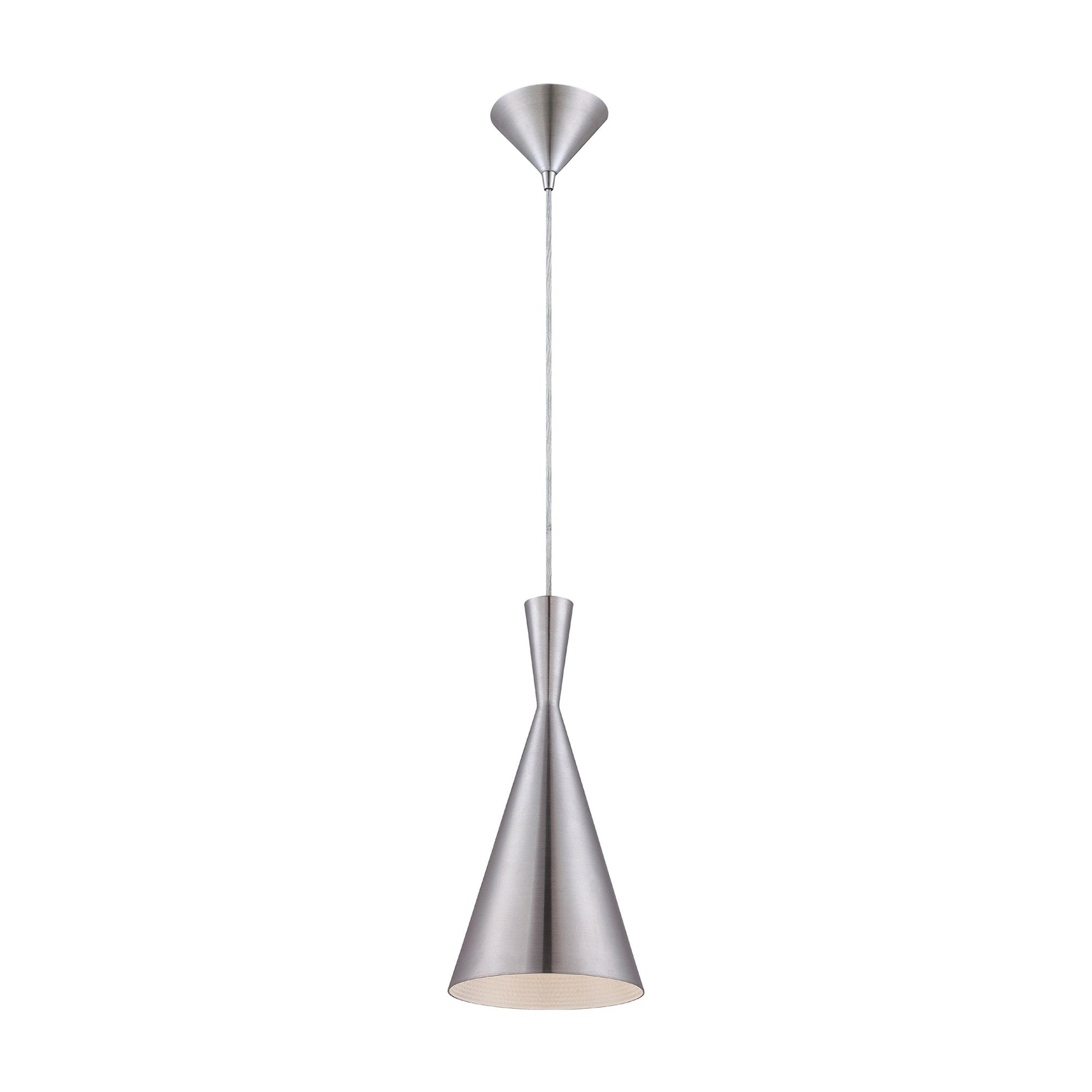 Bronx Pendant Light in Brushed Nickel.