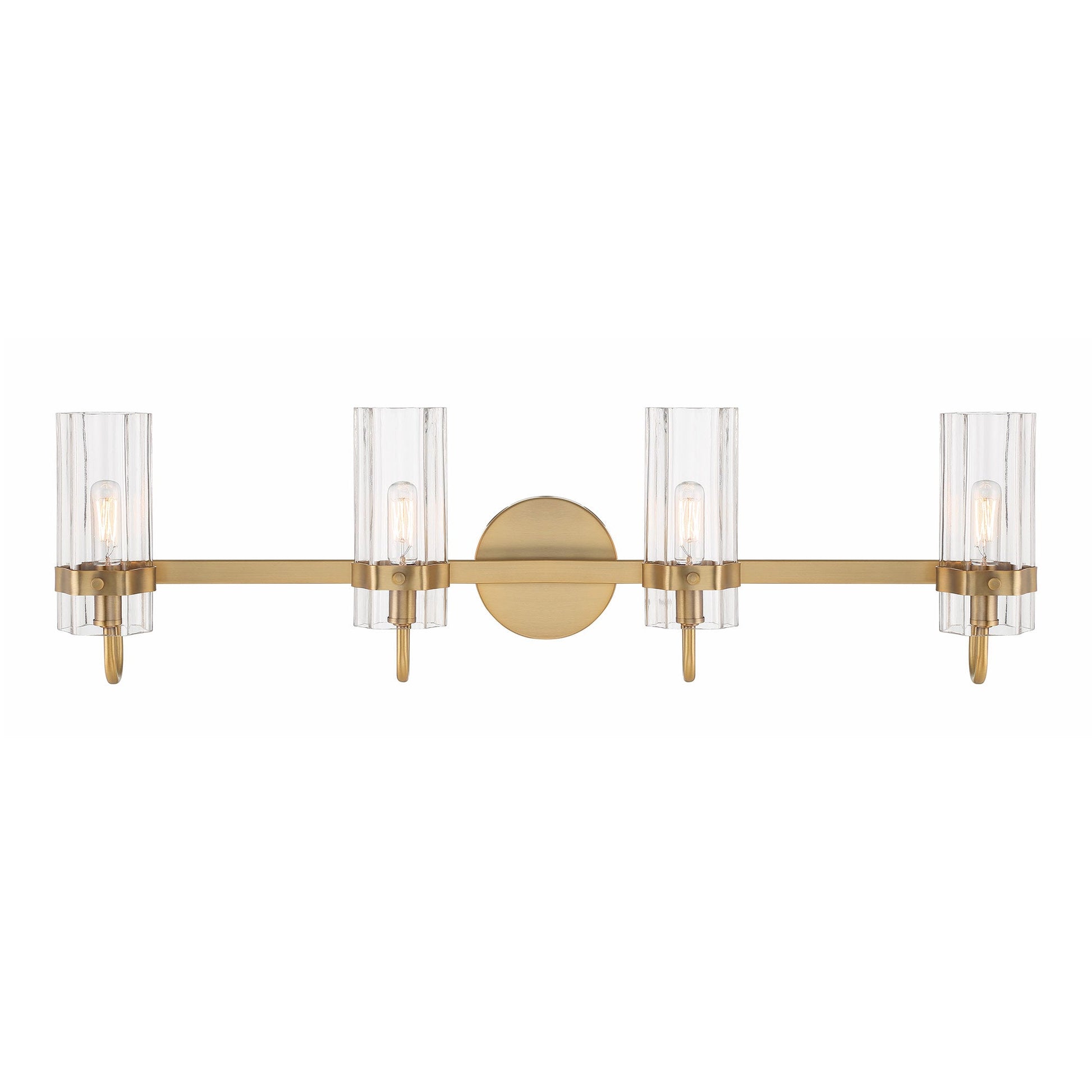 Brook Vanity Wall Light in Brass (4-Light).