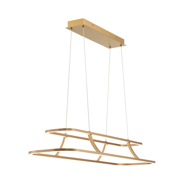 Cadoux LED Linear Pendant Light in Coffee Gold.