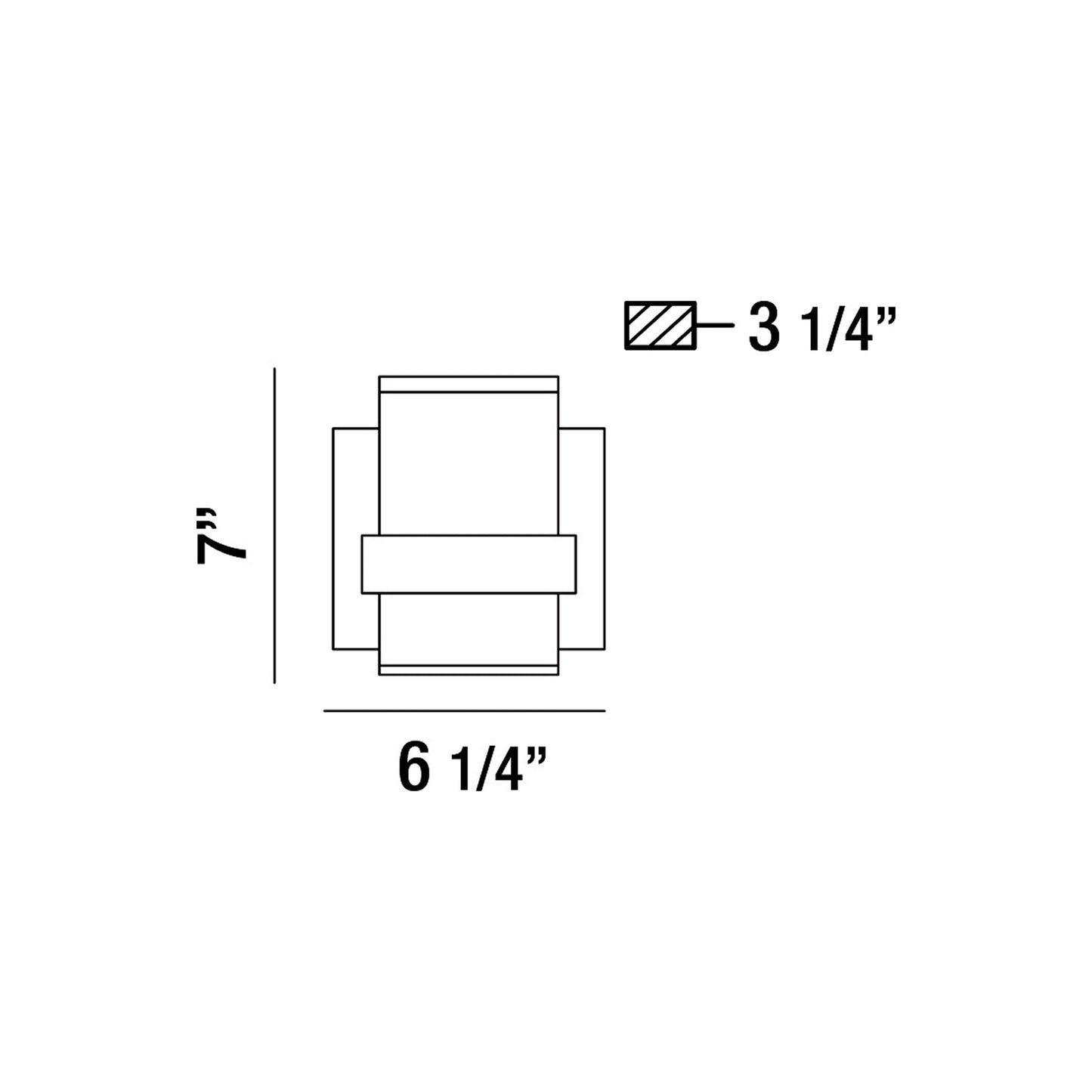 Cambridge LED Bath Wall Light - line drawing.