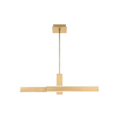 Cameno LED Linear Pendant Light in Satin Gold (Small).