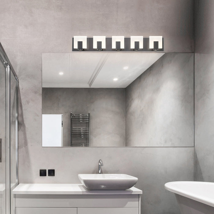 Canmore LED Vanity Wall Light in bathroom.