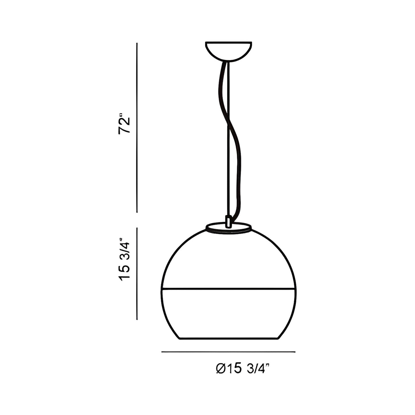 Chromos Pendant Light - line drawing.