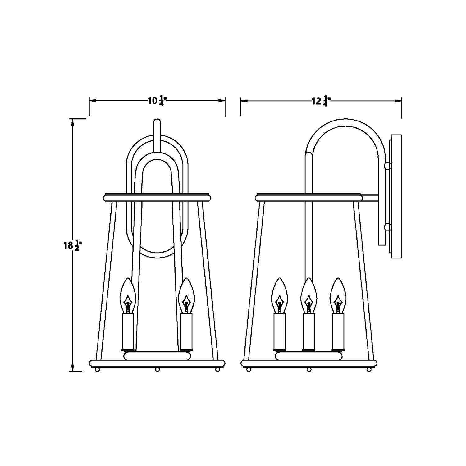 Daulle Outdoor Wall Light - line drawing.