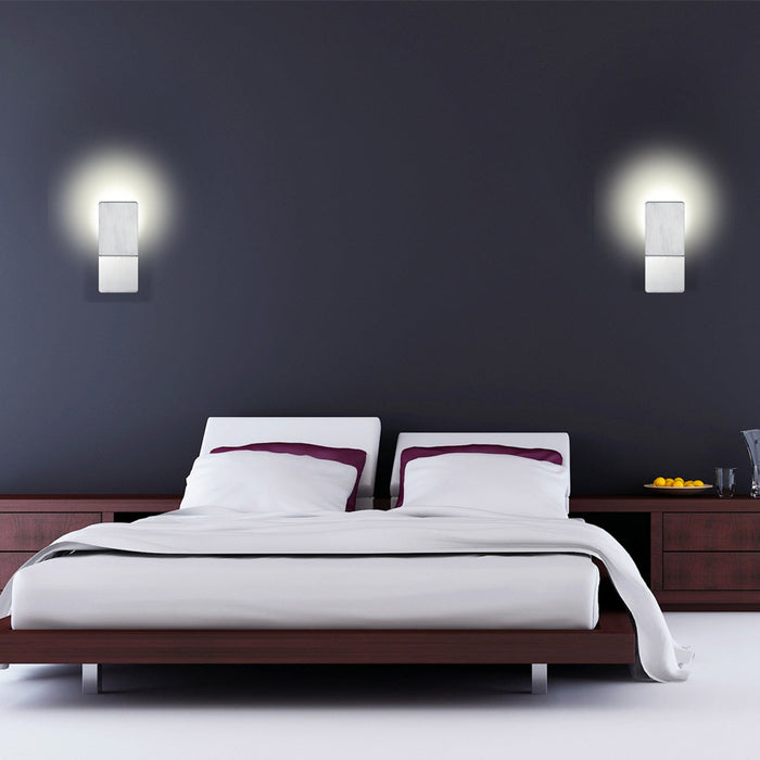Delroy LED Wall Light in bedroom.