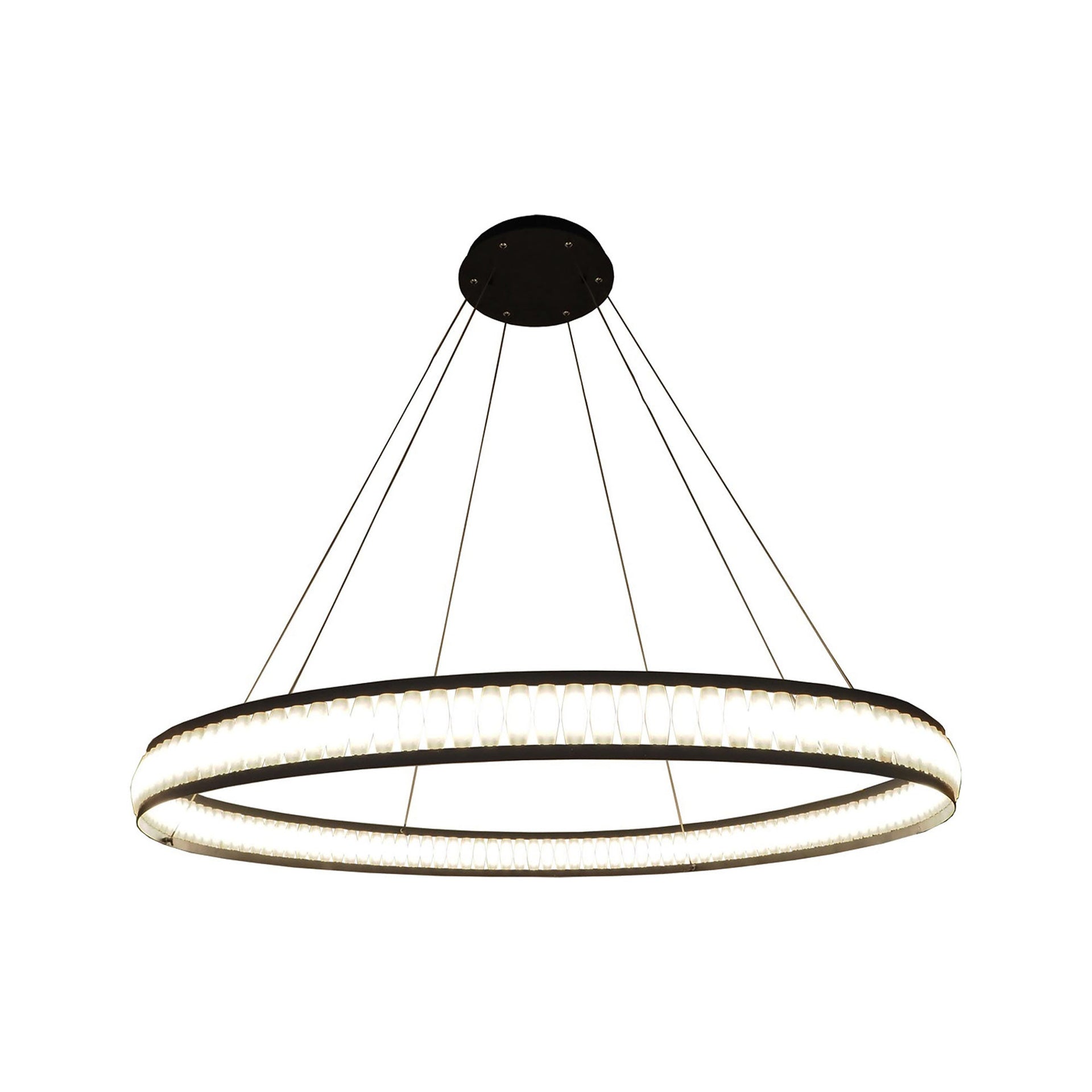 Forster Black and White LED Drum Chandelier