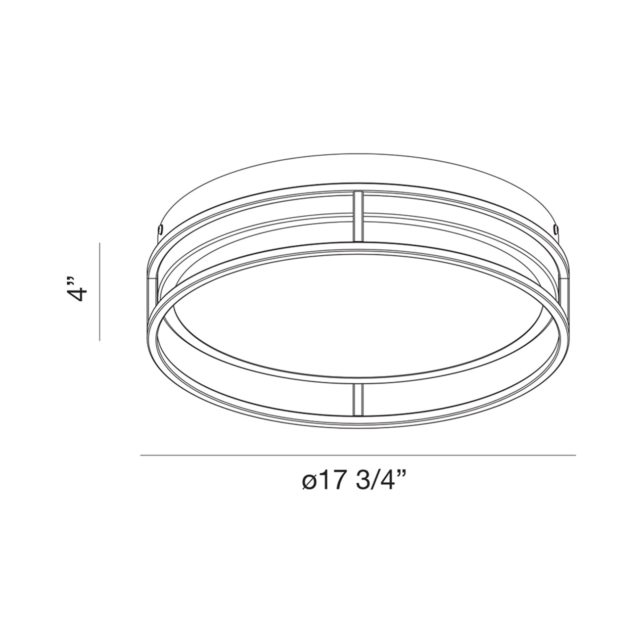 Grafice LED Flush Mount Ceiling Light - line drawing.