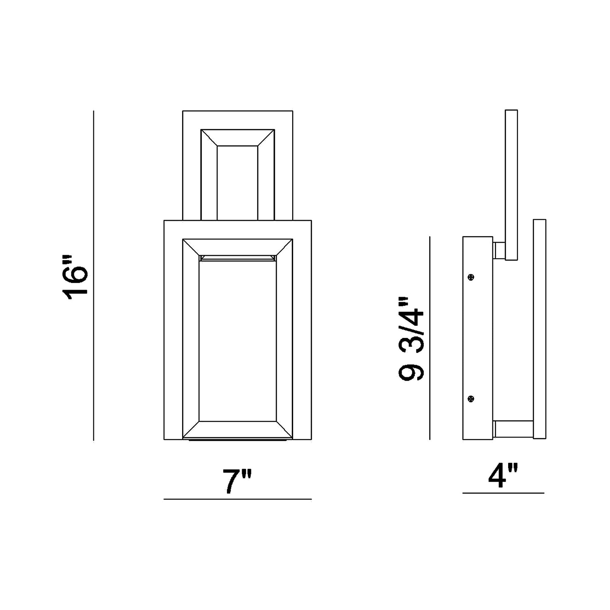 Inizio LED Wall Light - line drawing.