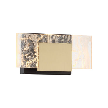 Kasha LED Bath Wall Light in Black/Brass.