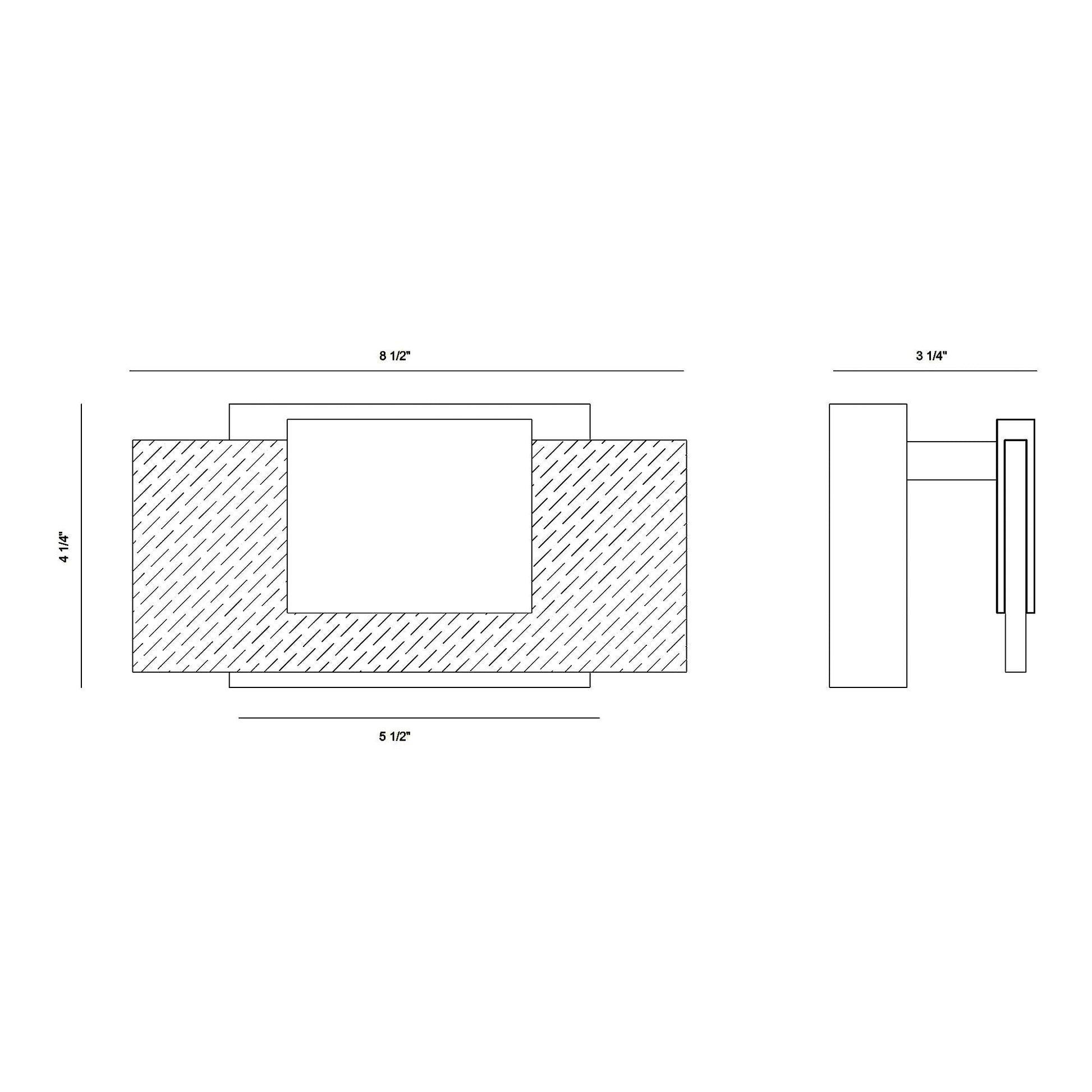 Kasha LED Bath Wall Light - line drawing.