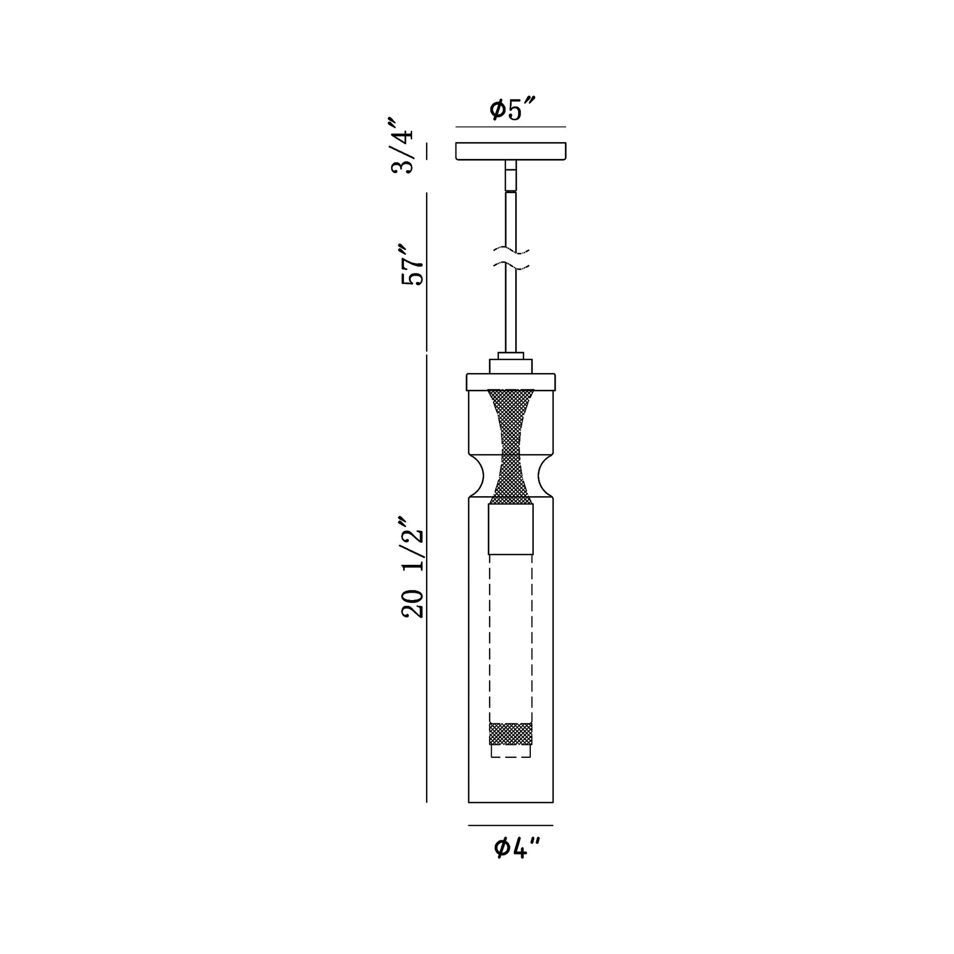 Mistero Pendant Light - line drawing.