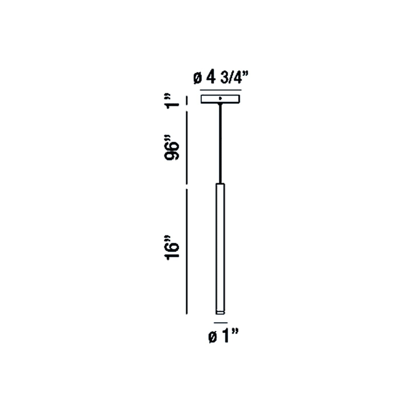 Navada LED Pendant Light - line drawing.