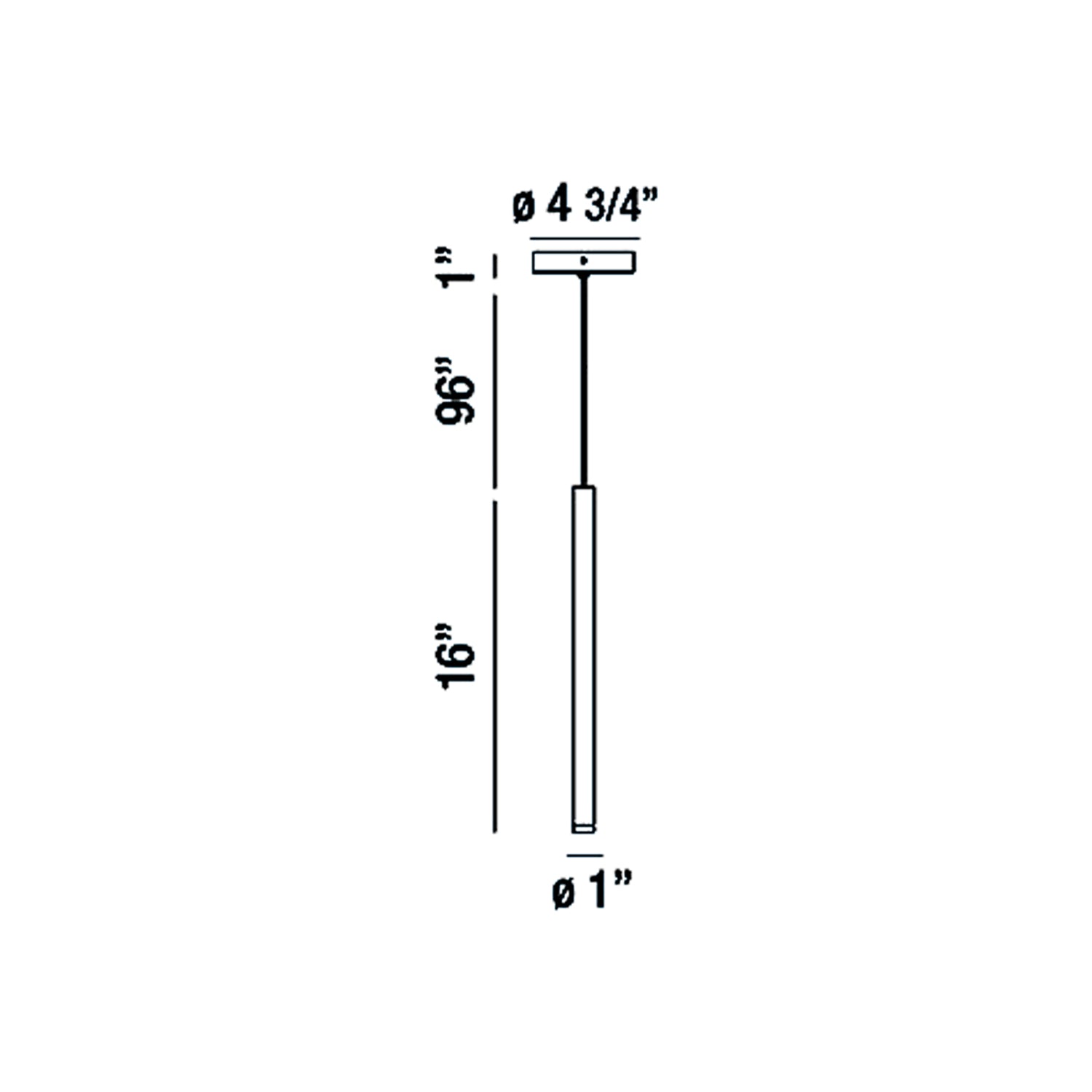 Navada LED Pendant Light - line drawing.