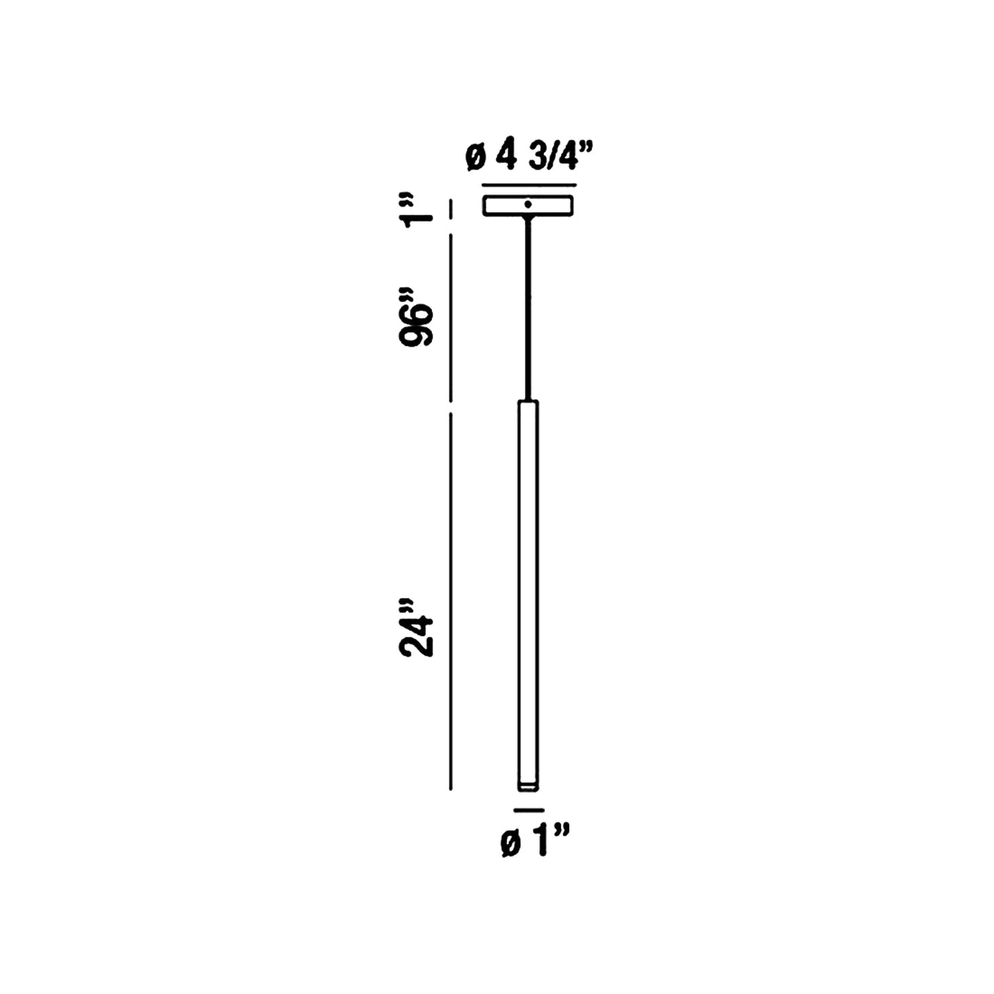 Navada LED Pendant Light - line drawing.