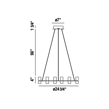 Netto LED Chandelier - line drawing.