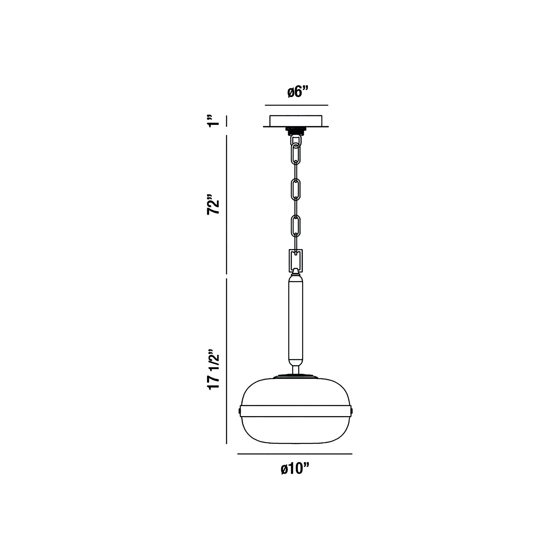 Nottingham Pendant Light - line drawing.