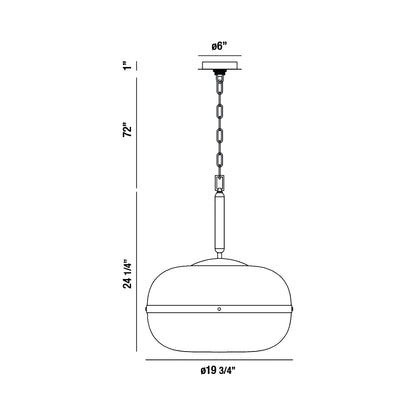 Nottingham Pendant Light - line drawing.