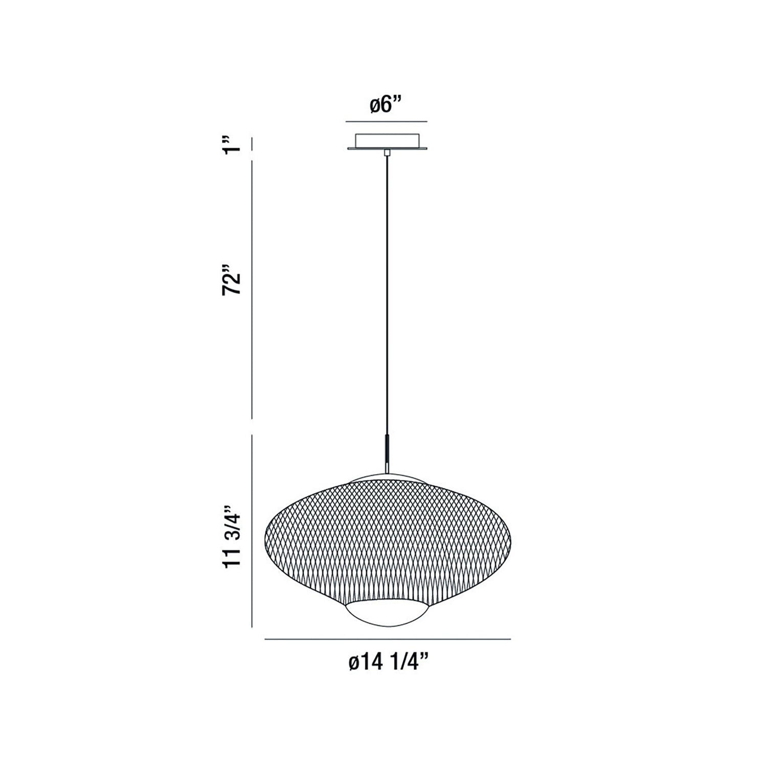 Park LED Pendant Light - line drawing.