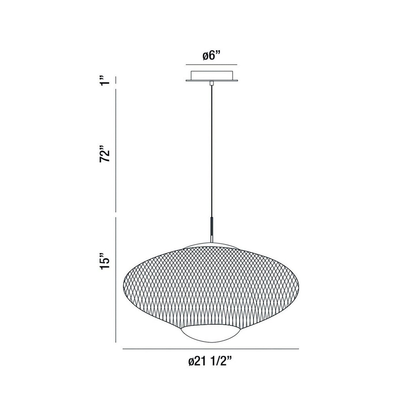 Park LED Pendant Light - line drawing.