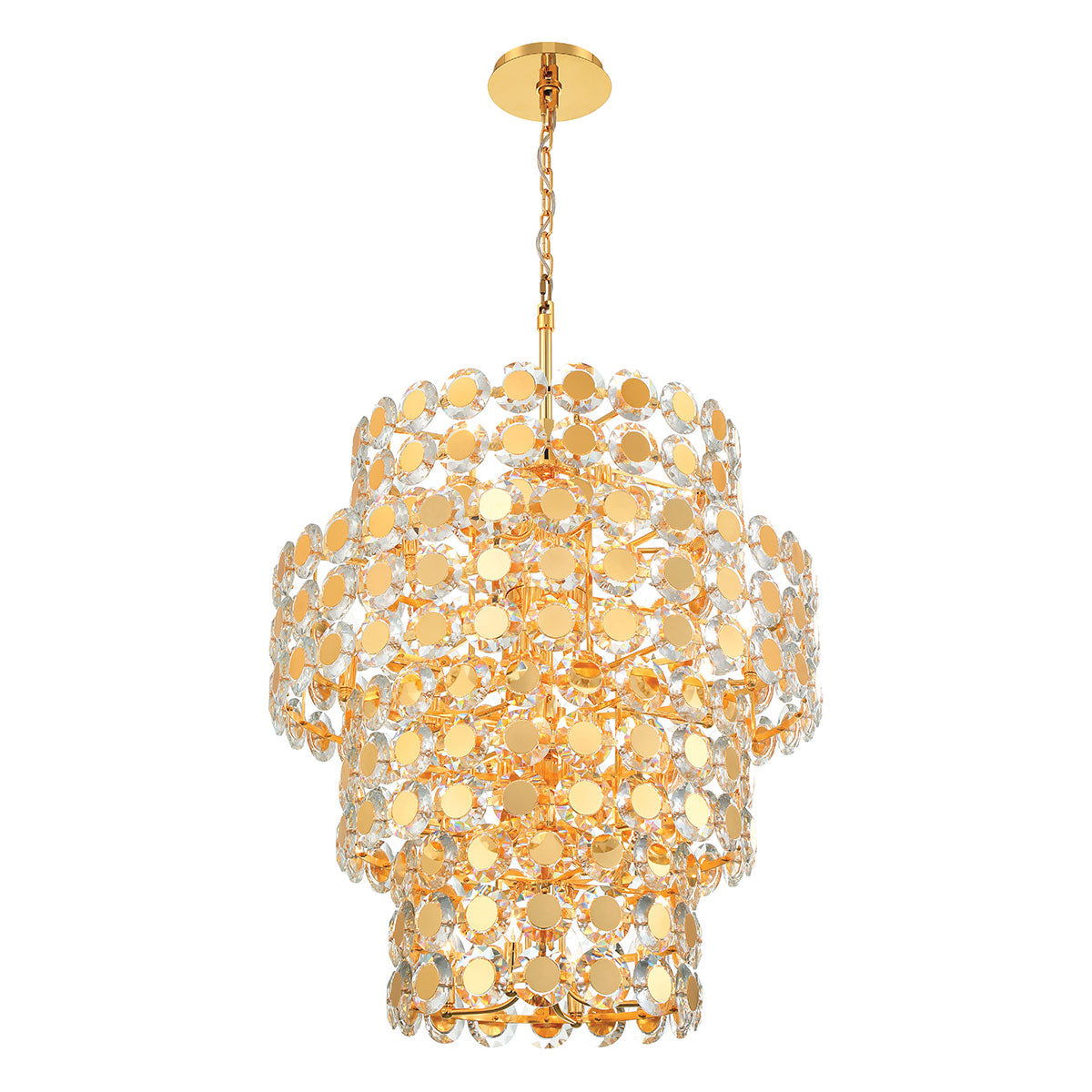 Perrene Multi Tier Chandelier in Gold.