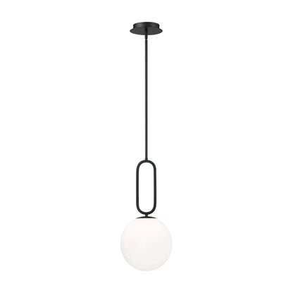 Prospect Pendant Light in Black/Opal White (Small).