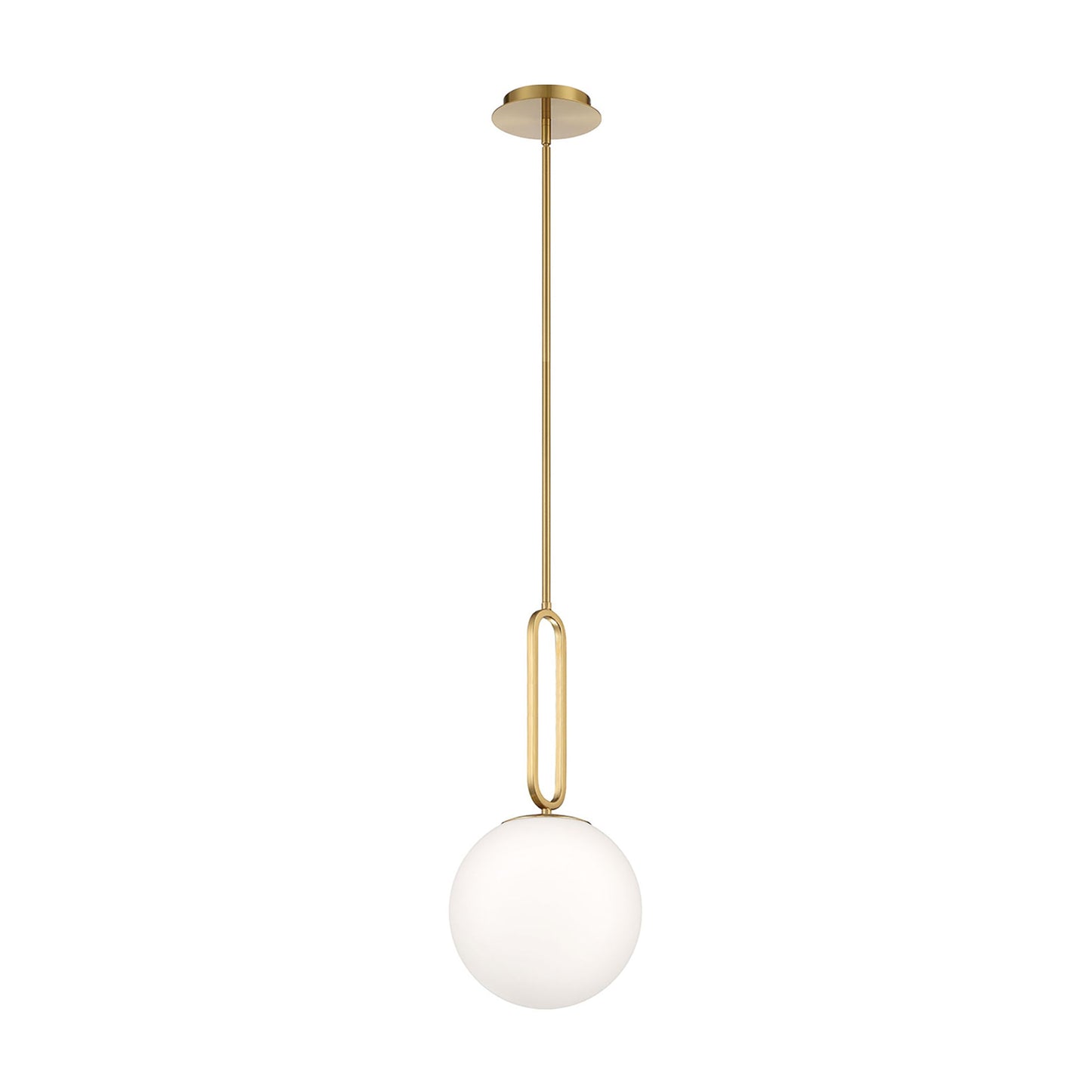 Prospect Pendant Light in Gold/Opal White (Small).