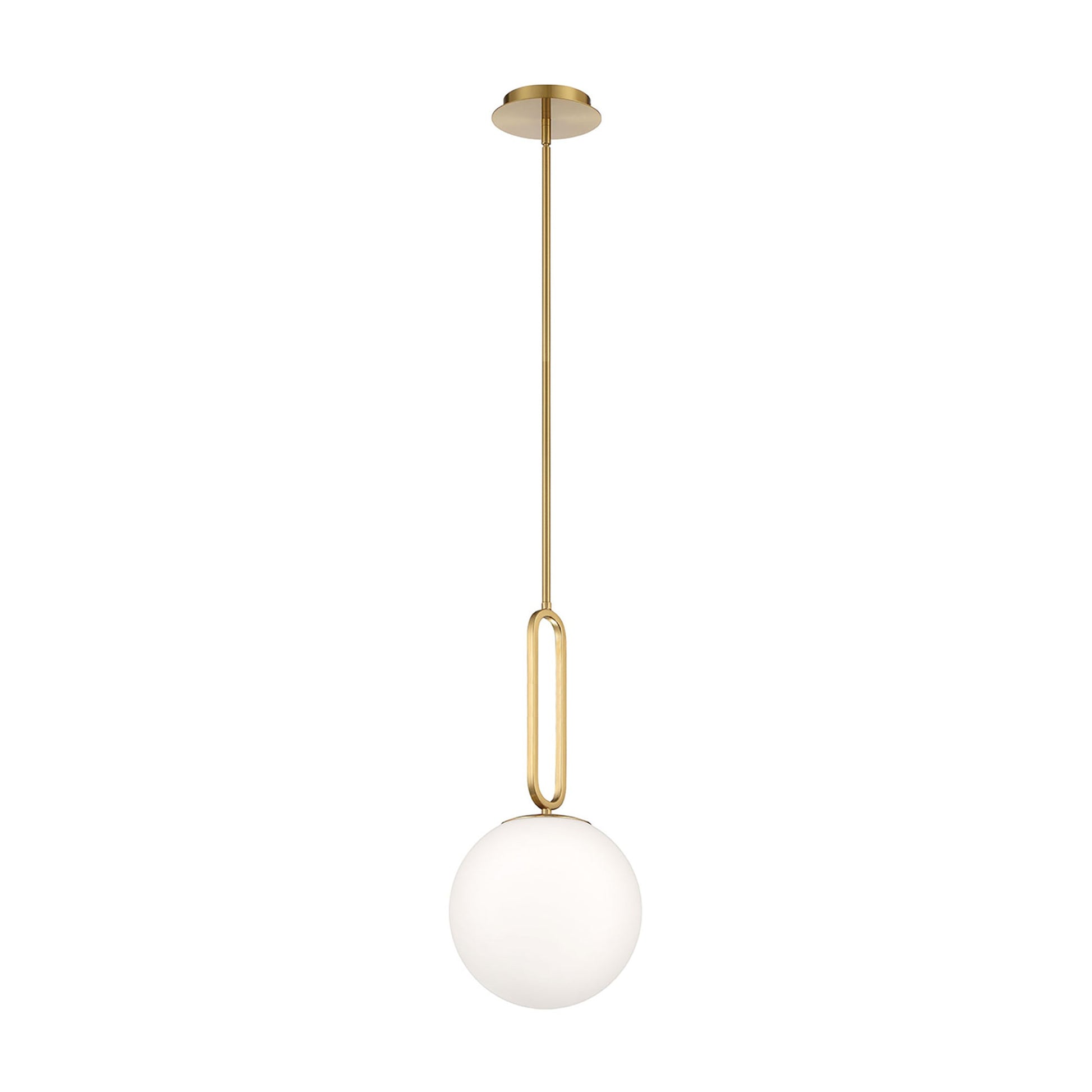 Prospect Pendant Light in Gold/Opal White (Small).