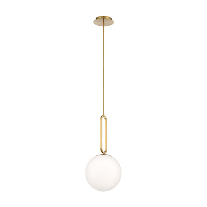 Prospect Pendant Light in Gold/Opal White (Small).