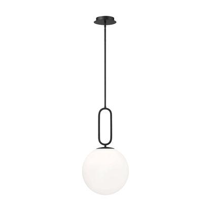 Prospect Pendant Light in Black/Opal White (Large).