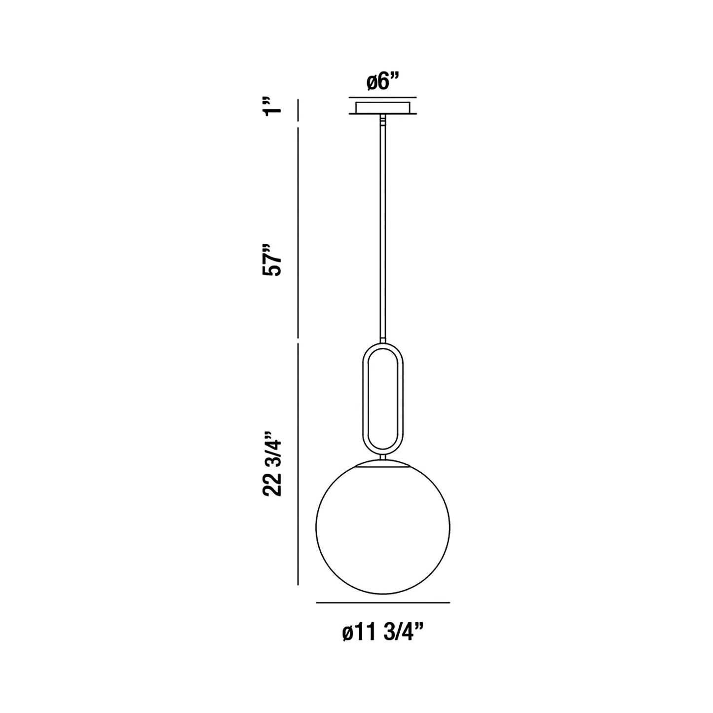 Prospect Pendant Light - line drawing.