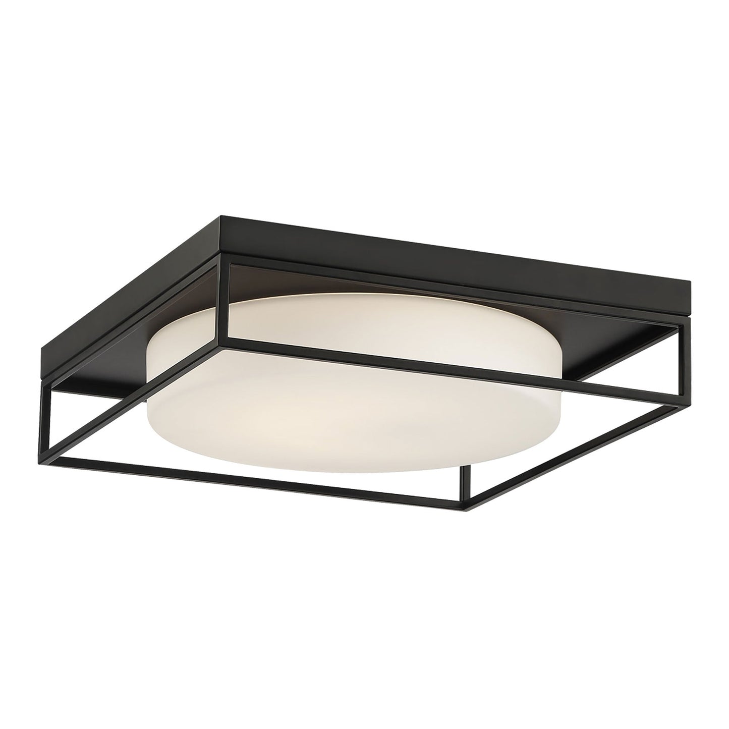 Rover LED Flush Mount Ceiling Light in Black (Large).