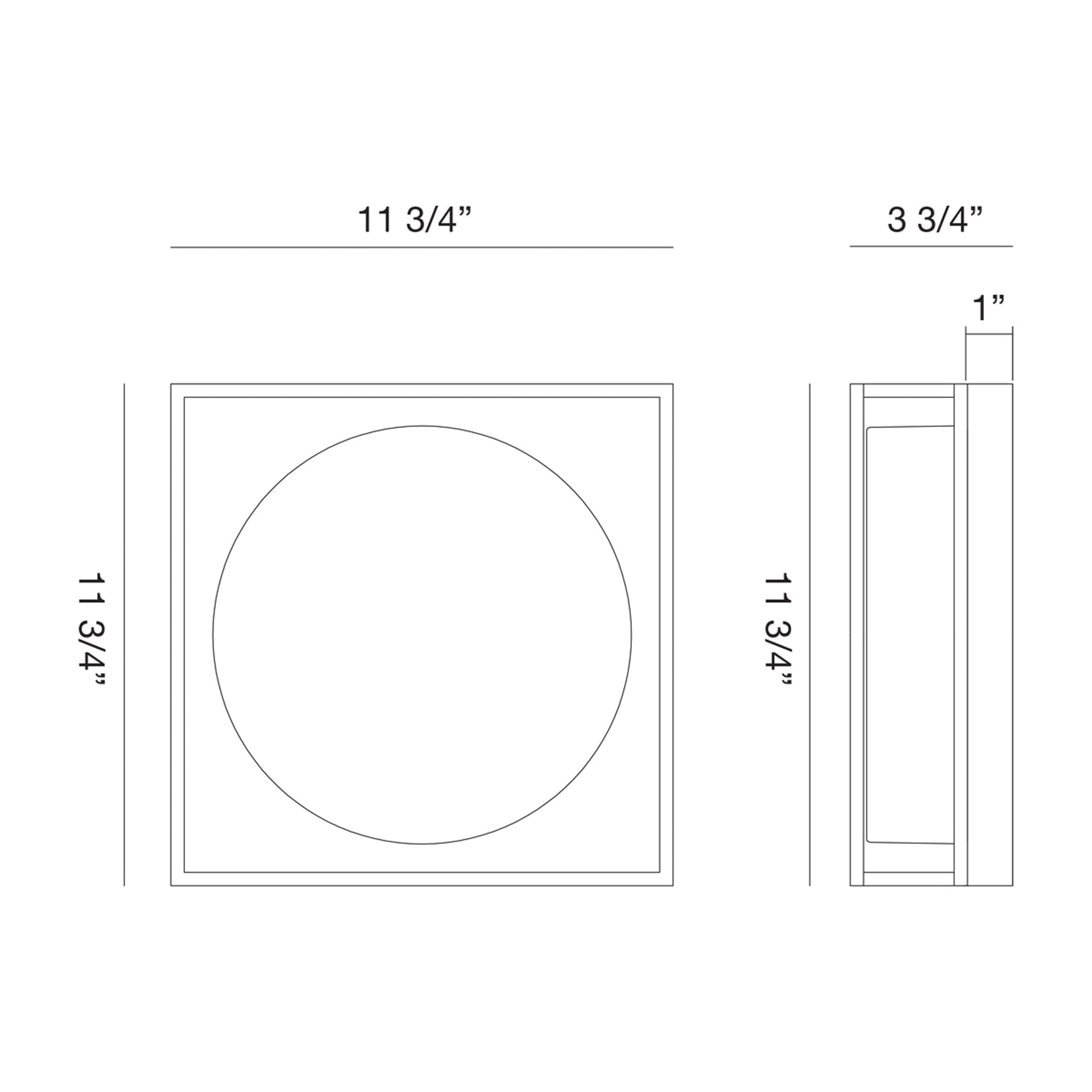 Rover LED Flush Mount Ceiling Light - line drawing.