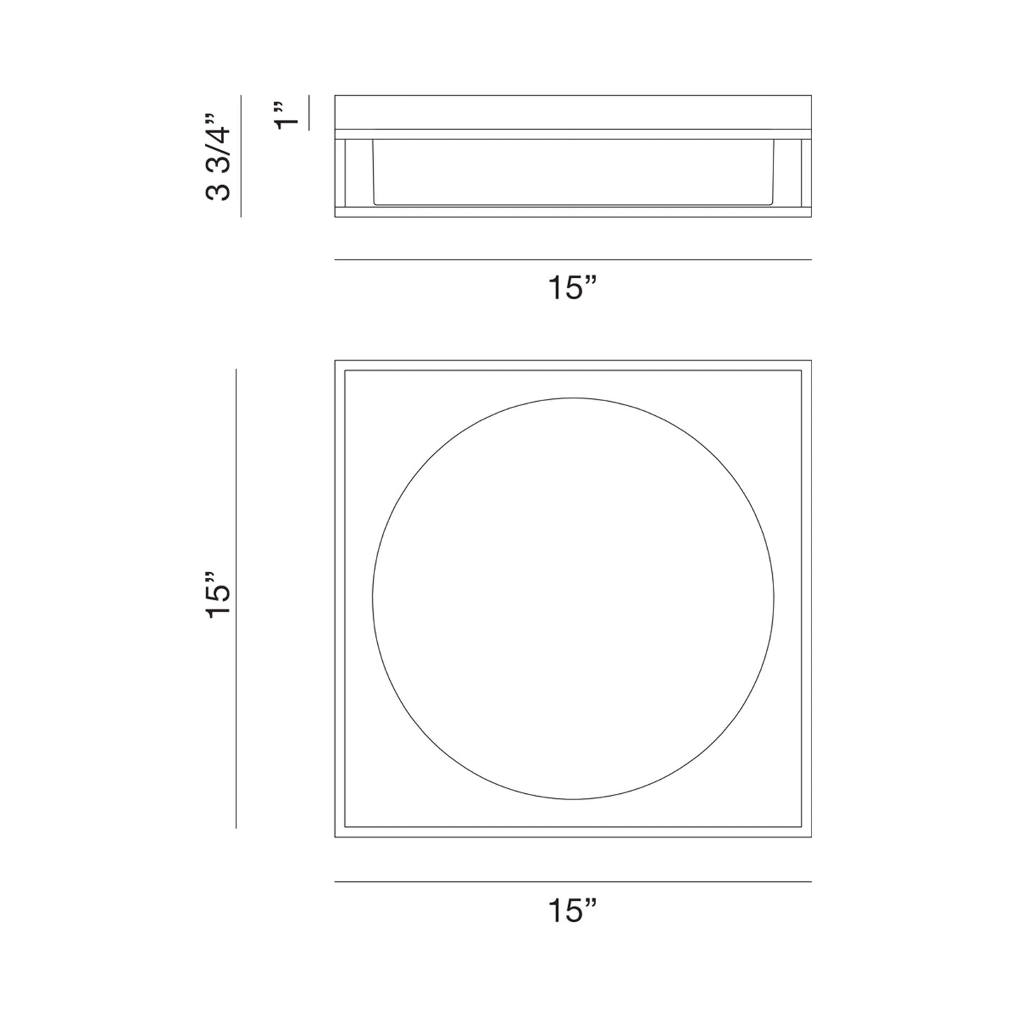 Rover LED Flush Mount Ceiling Light - line drawing.