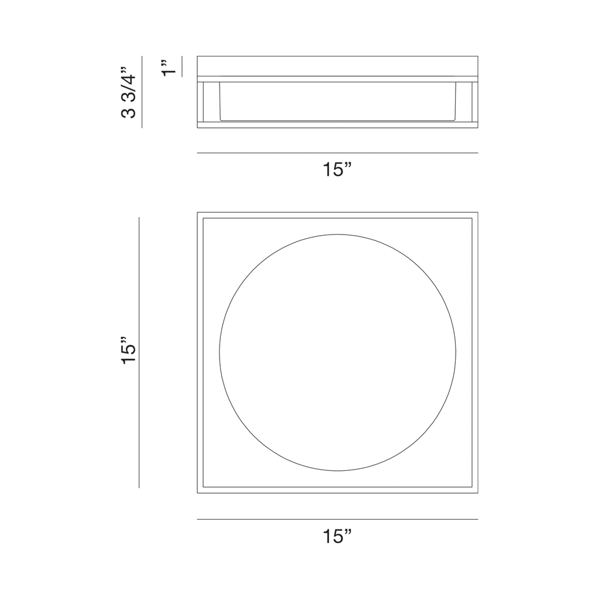 Rover LED Flush Mount Ceiling Light - line drawing.