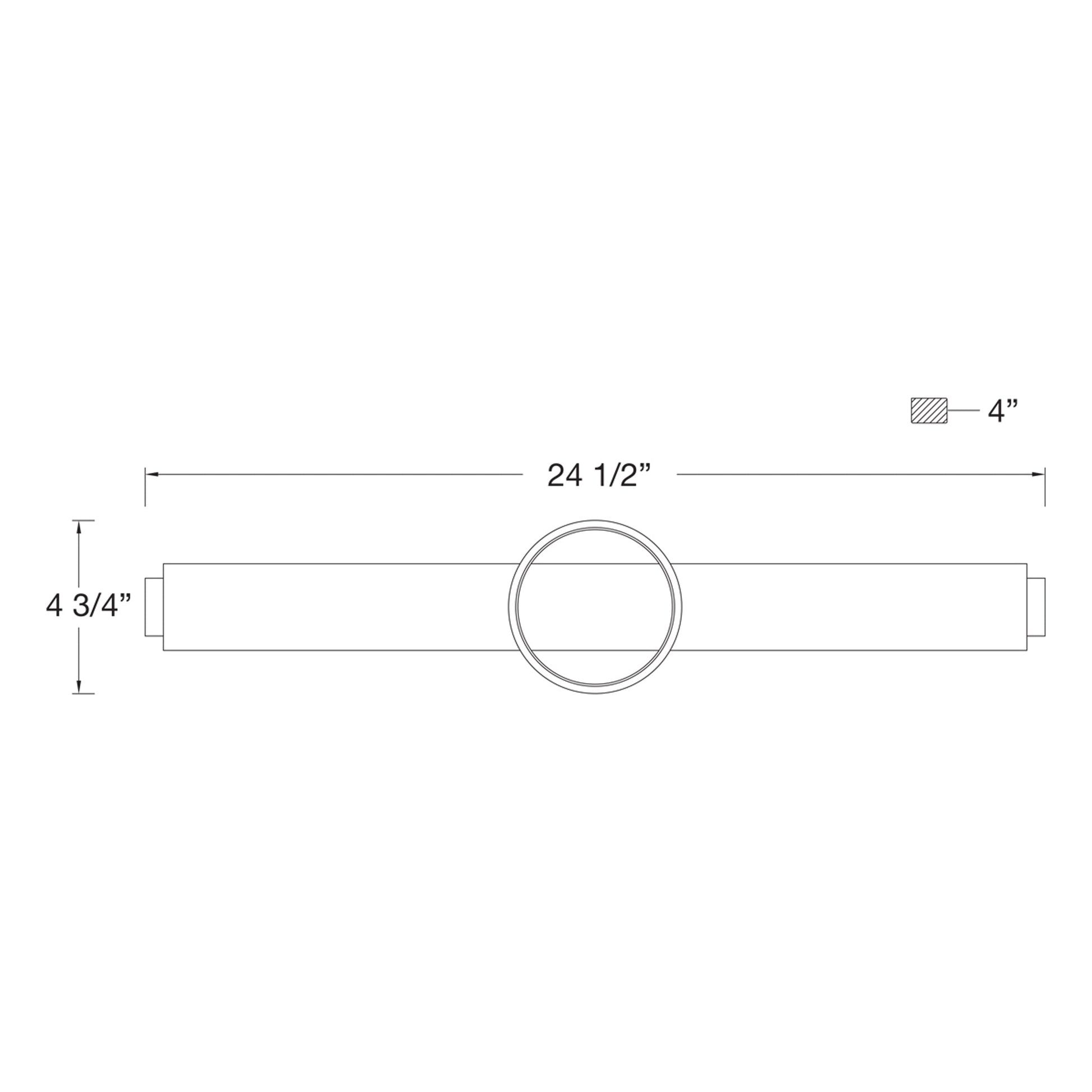 Santoro LED Vanity Wall Light - line drawing.