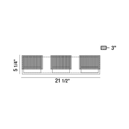 Sonic LED Vanity Wall Light - line drawing.