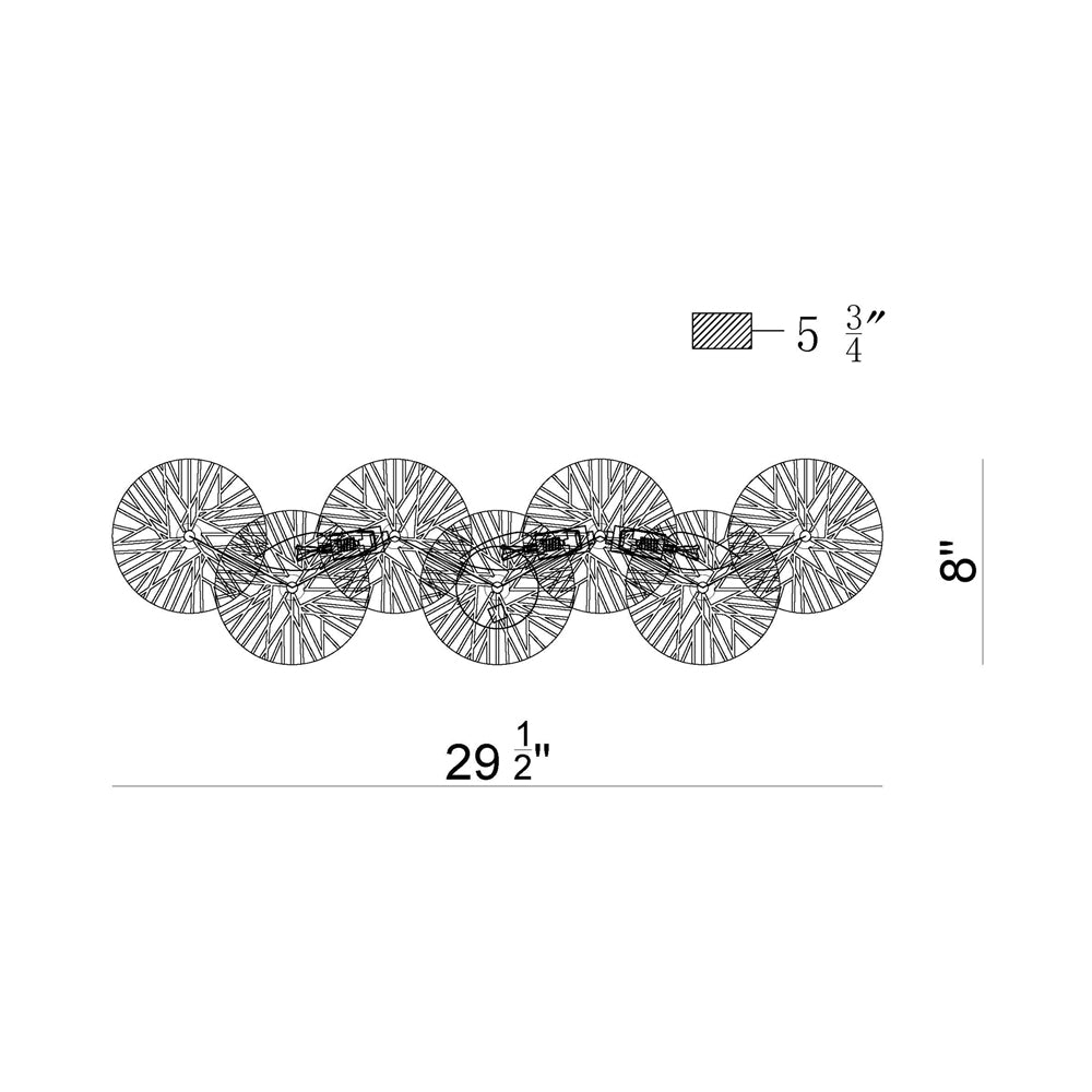 Sue-Anne Vanity Wall Light - line drawing.