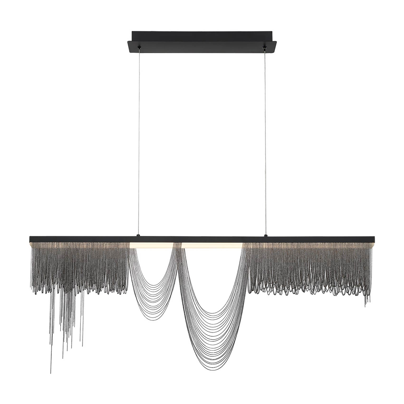 Tenda LED Linear Pendant Light in Painted Brushed Black (Large).