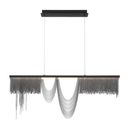 Tenda LED Linear Pendant Light in Painted Brushed Black (Large).