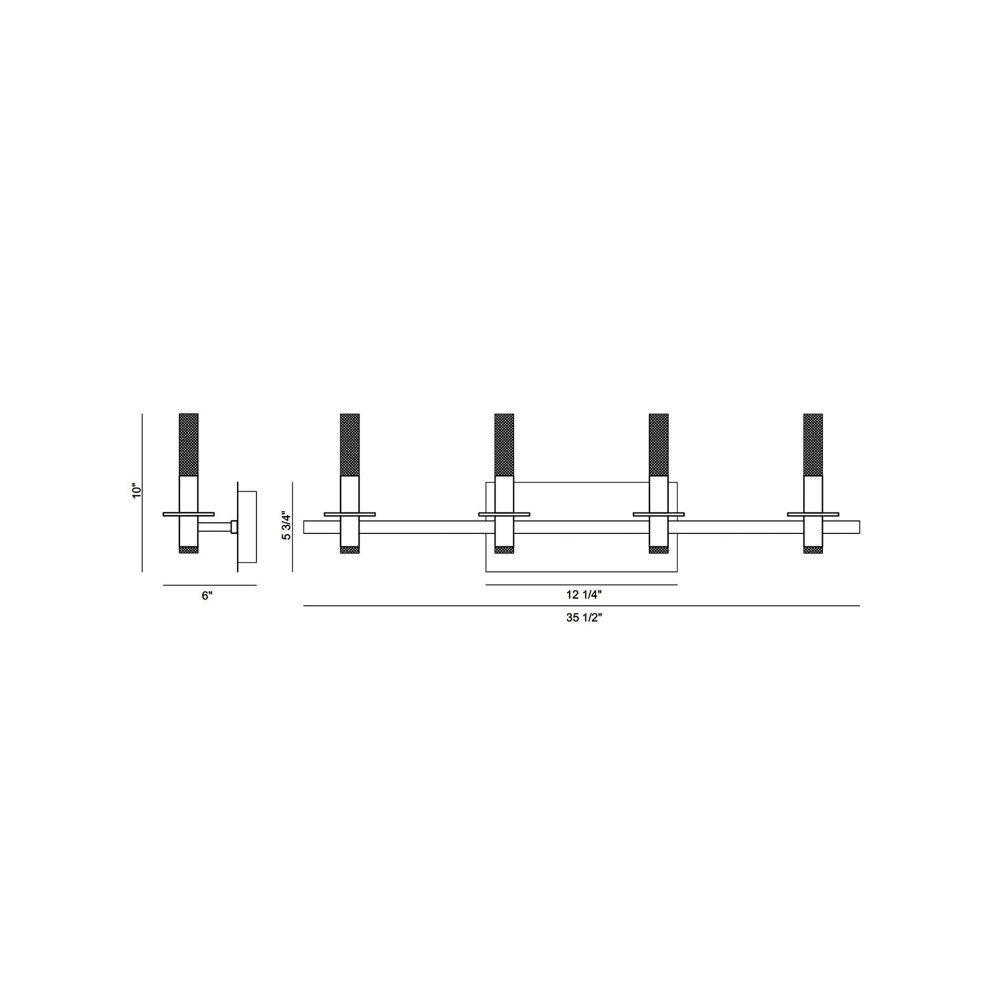 Torna LED Vanity Wall Light - line drawing.