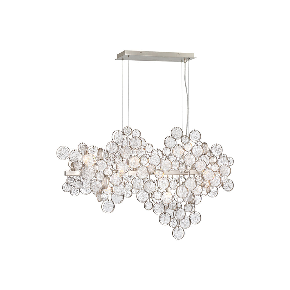 Trento Linear Chandelier in Champagne Silver (12-Light).